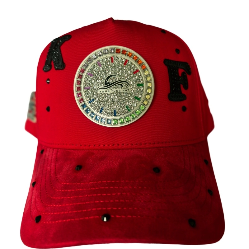 Rhinestone Metal Badge Caps