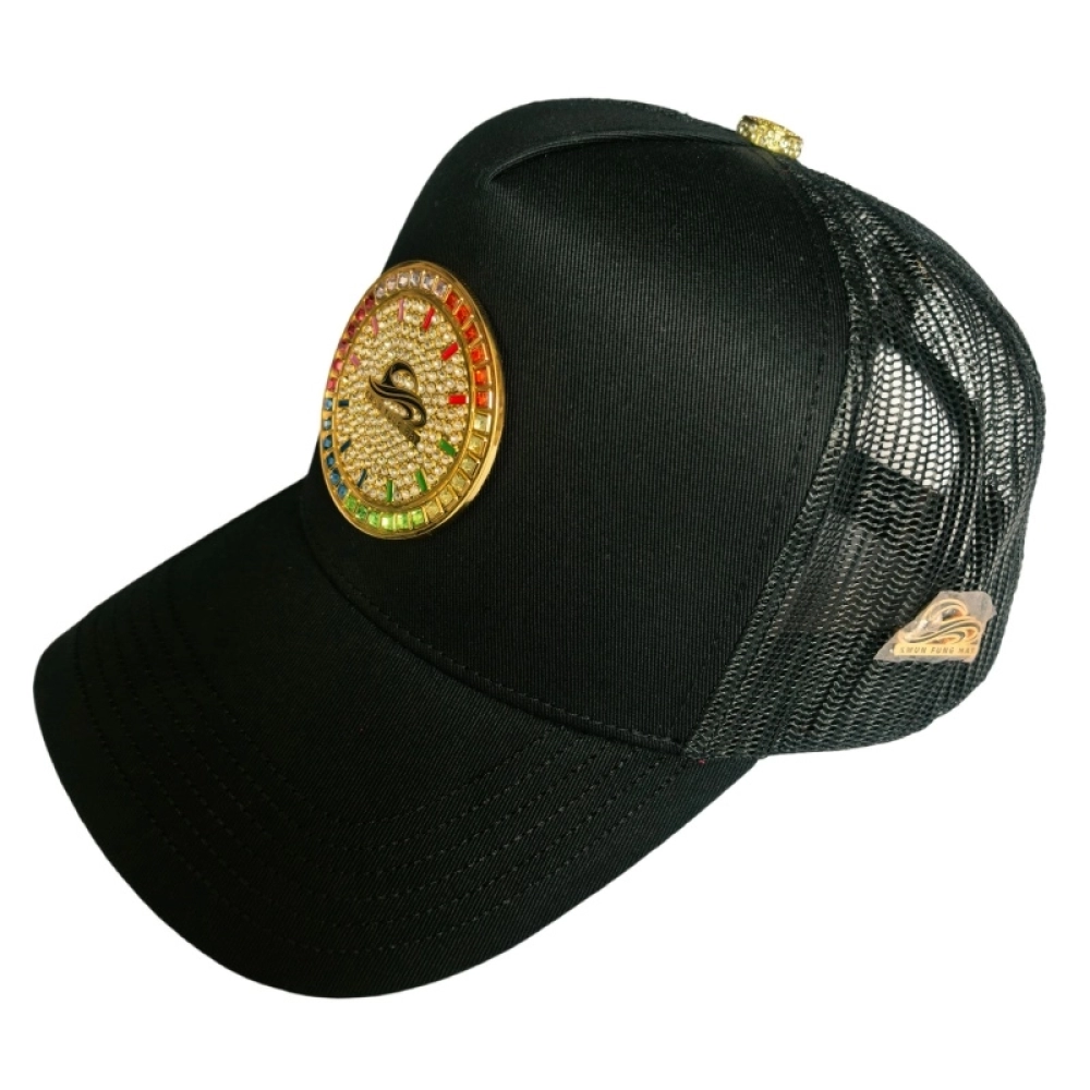 Metal badge  Baseball Caps Gold Plated with Rhinestones