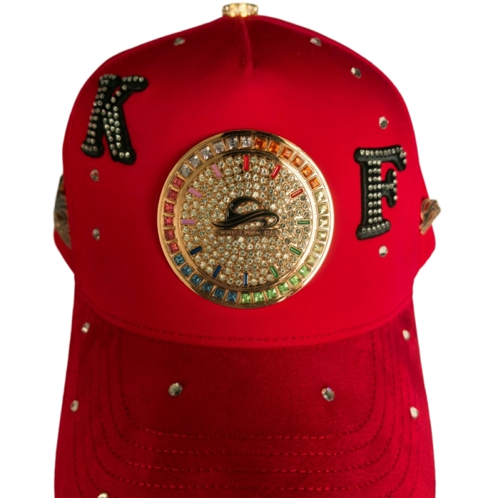 Rhinestone Metal Badge Red Baseball Caps HotFitted