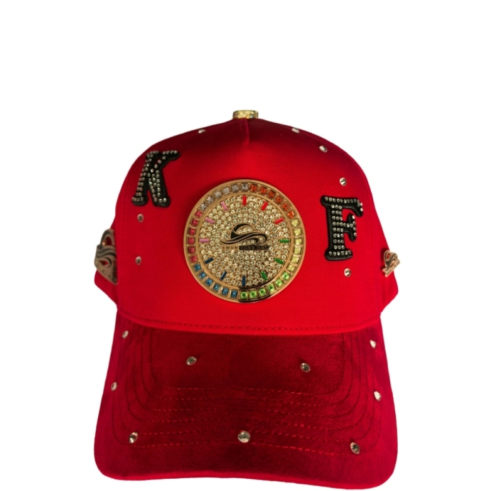 Rhinestone Metal Badge Red Baseball Caps HotFitted