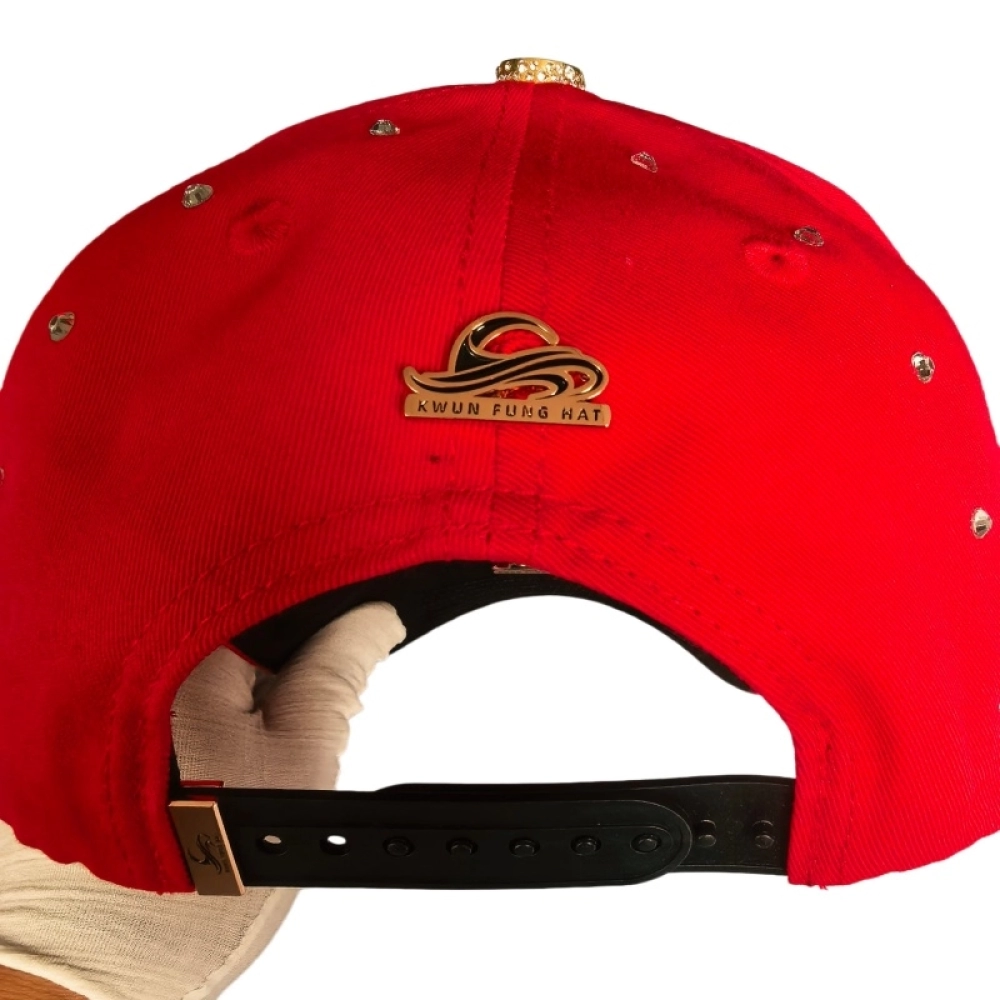 Rhinestone Metal Badge Red Baseball Caps HotFitted