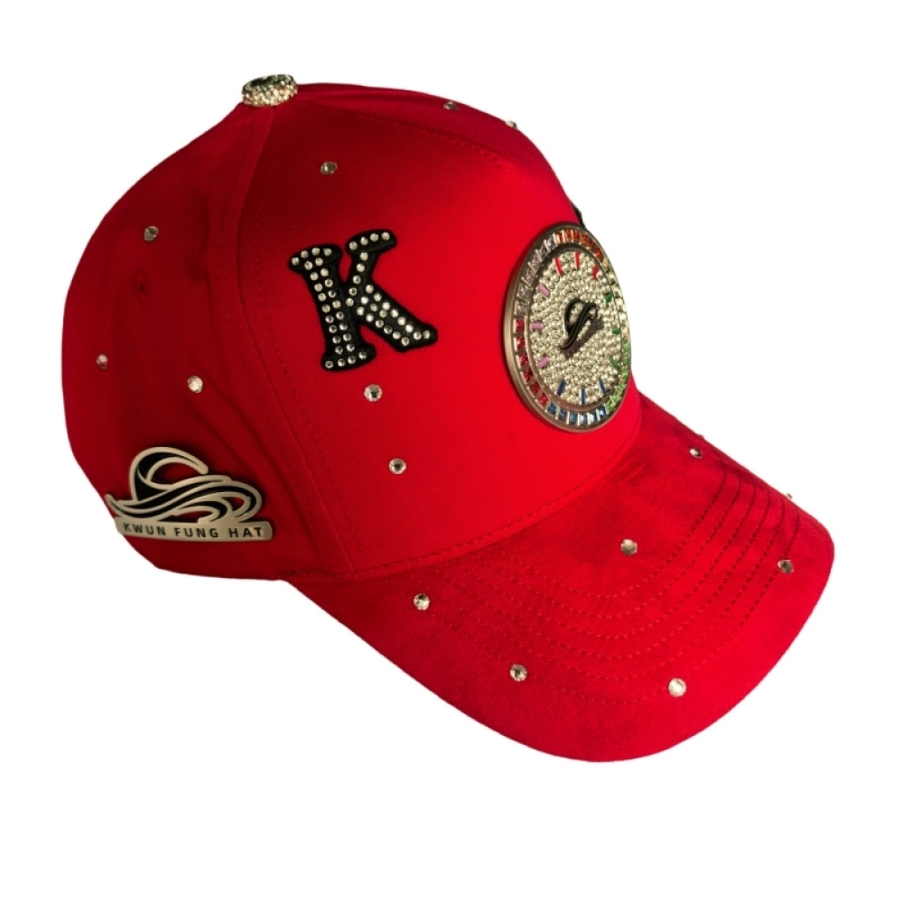 24K Gold Plated Metal Badge Caps Rhinestone HotFitted High Class Hats