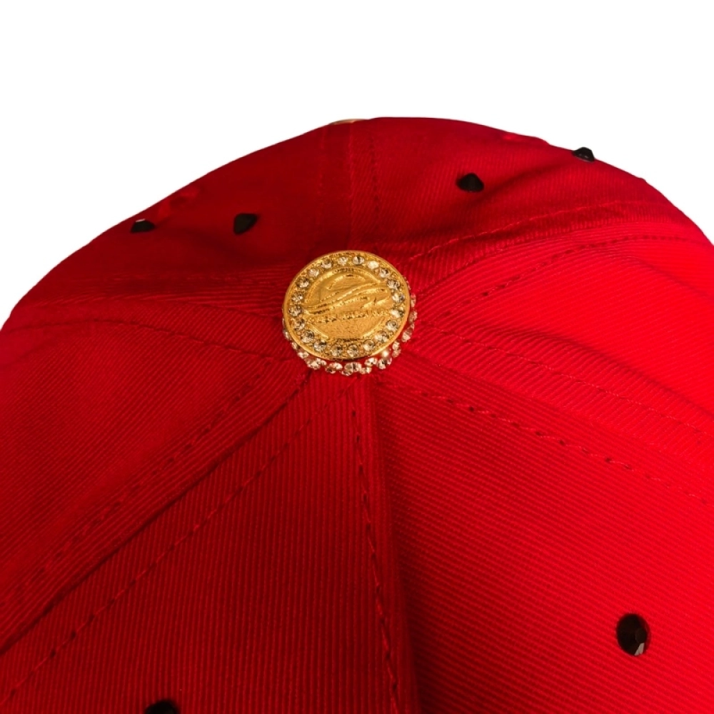 Custom Metal Logo Baseball Caps 3D Embroidery Rhinestone Decorate Snapback hat
