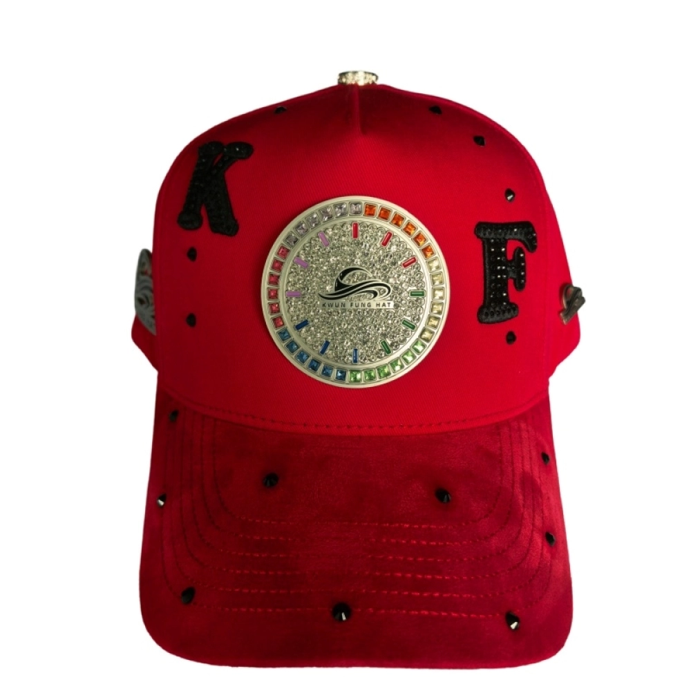 Matt Nickel Plated Metal badge  Baseball Caps  Rhinestone  Snapback hat