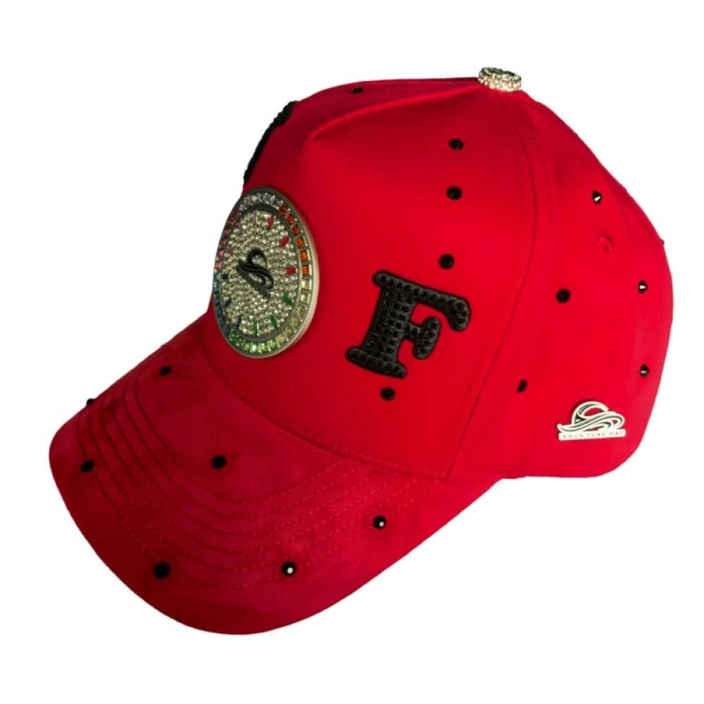 Matt Nickel Plated Metal badge  Baseball Caps  Rhinestone  Snapback hat