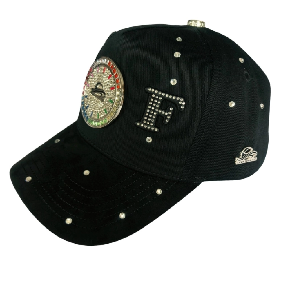 Genuine Silver Plated Metal badge caps Full Metal patches and Rhinestone into the caps