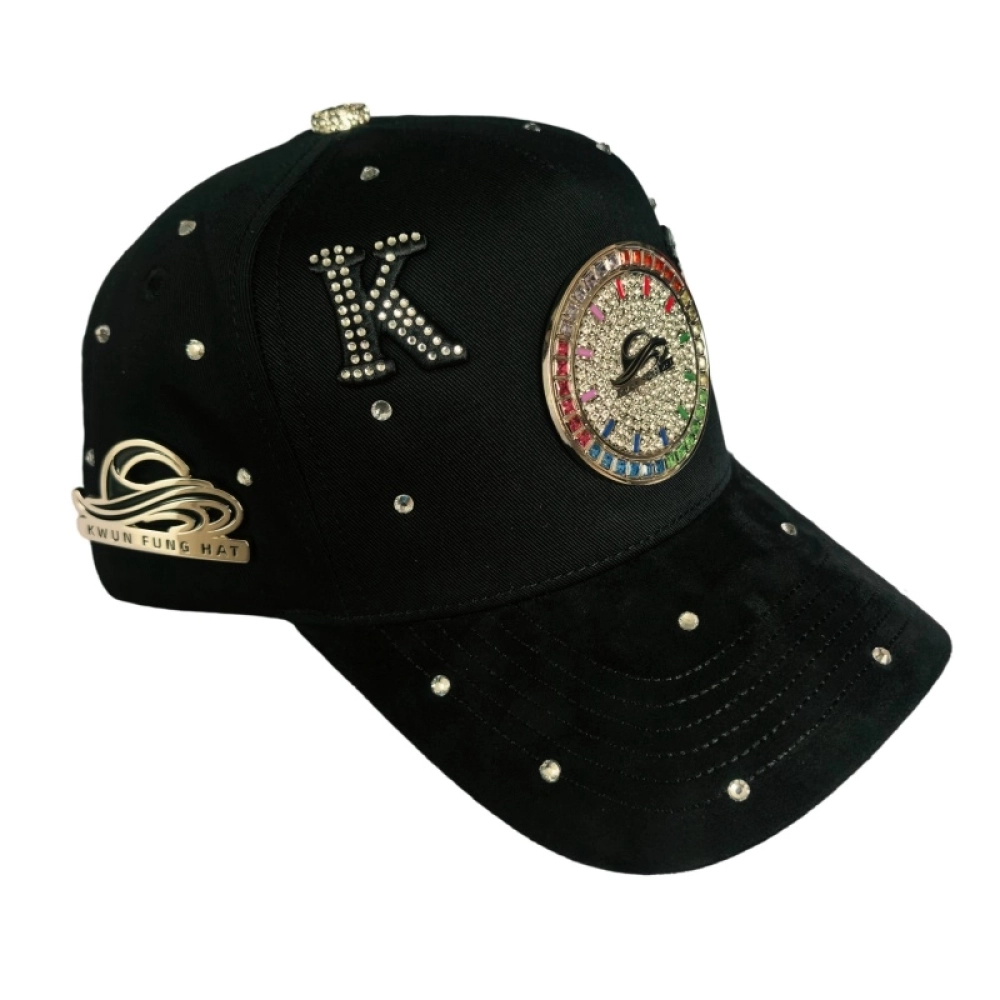 Genuine Silver Plated Metal badge caps Full Metal patches and Rhinestone into the caps