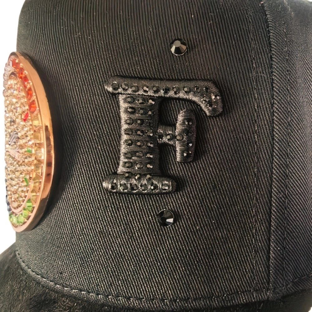 Custom MetalLogo Embroidered Snackback Caps Rhinestone high quality requirement.