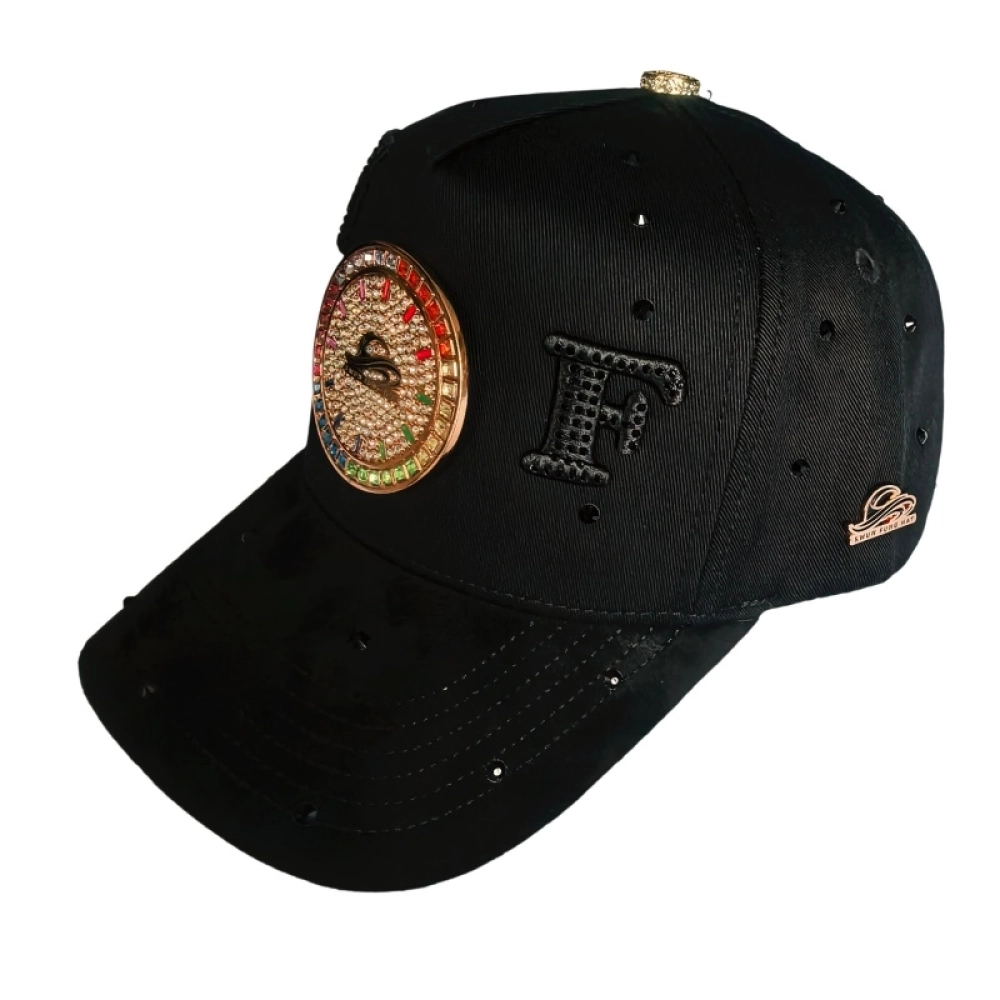 Custom MetalLogo Embroidered Snackback Caps Rhinestone high quality requirement.