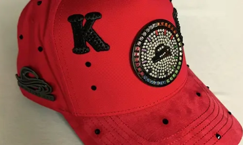 Metal Badge Caps Black Hotfix Rhinestone Black Nickel Baseball Caps