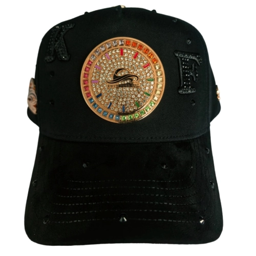 Custom MetalLogo Embroidered Snackback Caps Rhinestone high quality requirement.